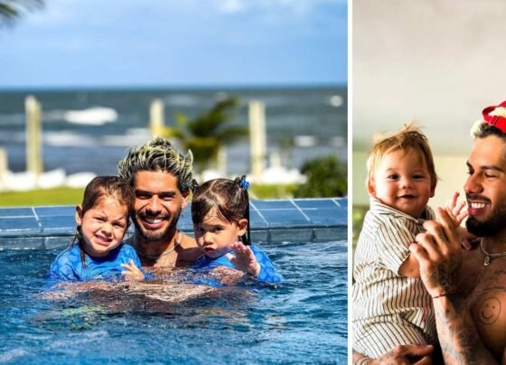 Zé Felipe com os filhos - Reprodução Instagram